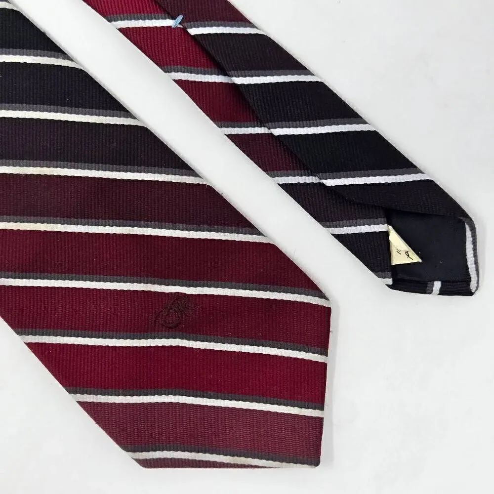 OSCAR DE LA RENTA POLYESTER TIE RED BLACK GRAY GRADIENT STRIPE 3" X 55"